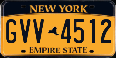 NY license plate GVV4512
