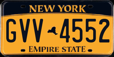 NY license plate GVV4552