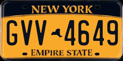NY license plate GVV4649