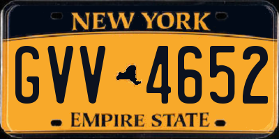 NY license plate GVV4652