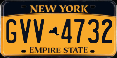 NY license plate GVV4732