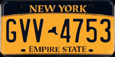 NY license plate GVV4753