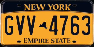 NY license plate GVV4763