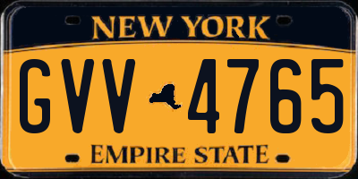 NY license plate GVV4765