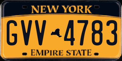NY license plate GVV4783