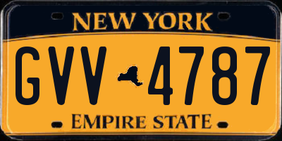 NY license plate GVV4787