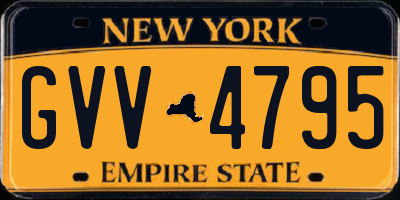 NY license plate GVV4795