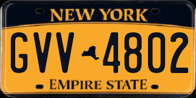 NY license plate GVV4802