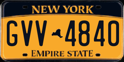 NY license plate GVV4840