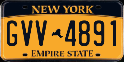 NY license plate GVV4891
