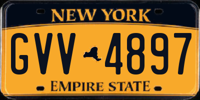 NY license plate GVV4897