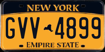 NY license plate GVV4899