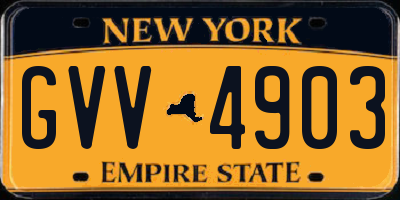 NY license plate GVV4903
