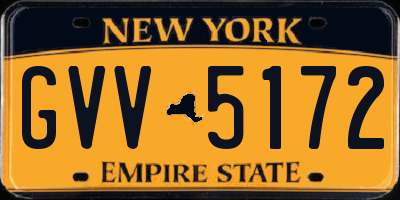 NY license plate GVV5172