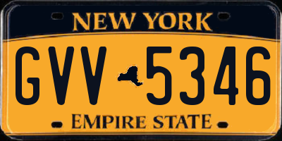 NY license plate GVV5346