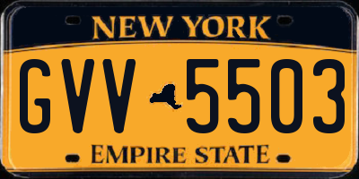 NY license plate GVV5503