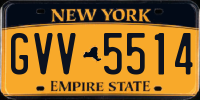 NY license plate GVV5514