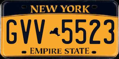 NY license plate GVV5523