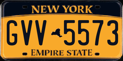 NY license plate GVV5573