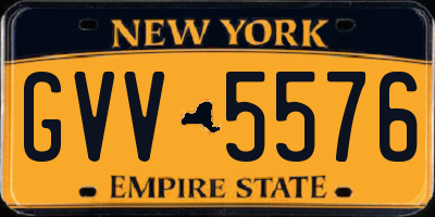 NY license plate GVV5576