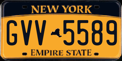 NY license plate GVV5589