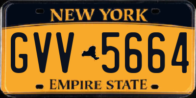 NY license plate GVV5664