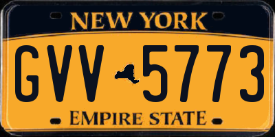 NY license plate GVV5773
