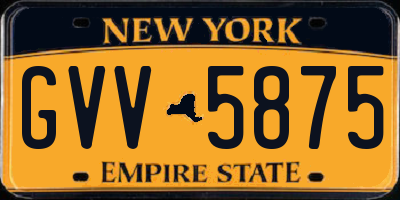 NY license plate GVV5875