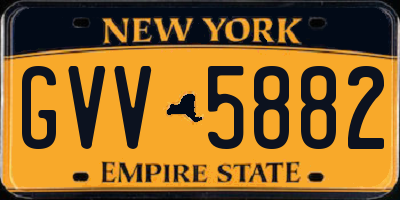 NY license plate GVV5882