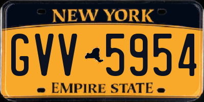 NY license plate GVV5954