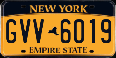 NY license plate GVV6019