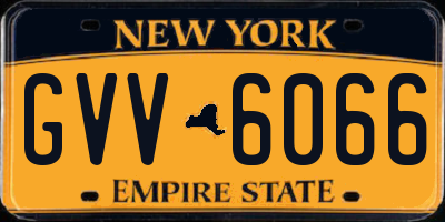 NY license plate GVV6066