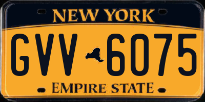 NY license plate GVV6075
