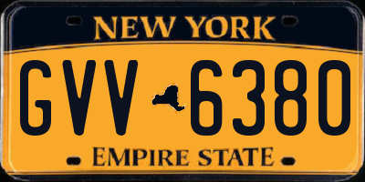 NY license plate GVV6380