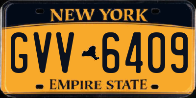 NY license plate GVV6409