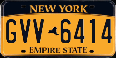 NY license plate GVV6414