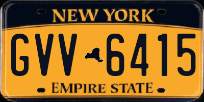 NY license plate GVV6415