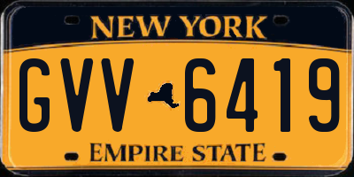 NY license plate GVV6419