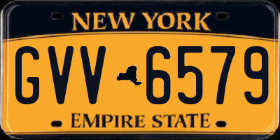 NY license plate GVV6579
