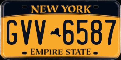 NY license plate GVV6587