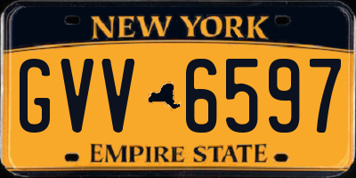 NY license plate GVV6597
