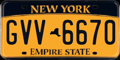 NY license plate GVV6670