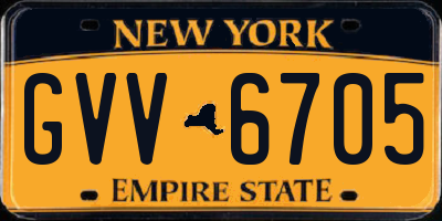 NY license plate GVV6705