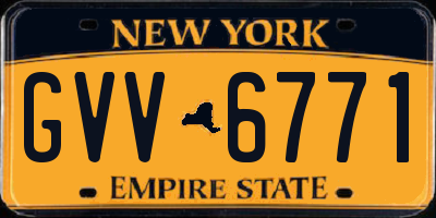 NY license plate GVV6771