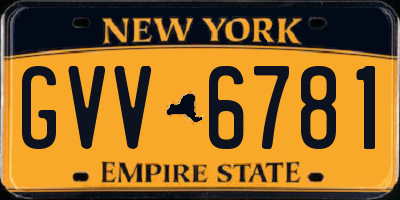 NY license plate GVV6781