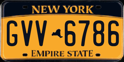 NY license plate GVV6786