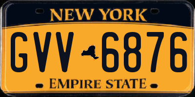 NY license plate GVV6876