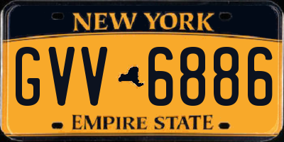 NY license plate GVV6886