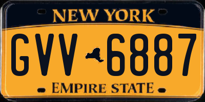 NY license plate GVV6887