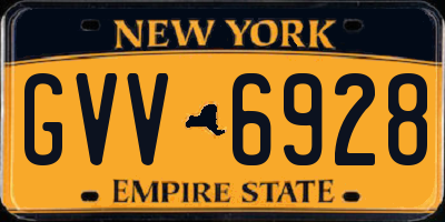 NY license plate GVV6928